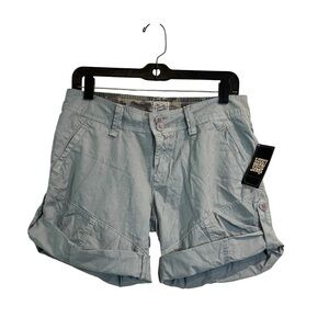 NWT Lucky Brand Jeans Women's Light Blue Cargo Shorts Roll Up Legs Size 6/28